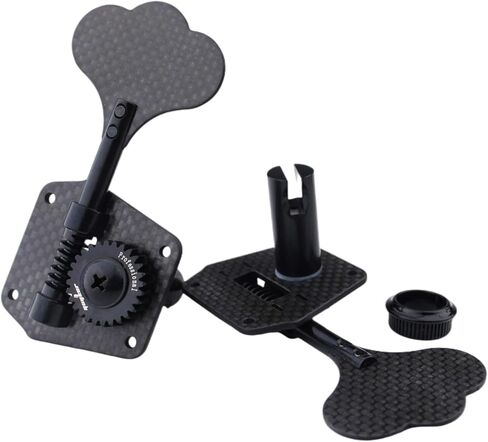 Guyker Carbon Fiber Bass Machine Head (4 for Right) - 1:28 Ratio Gear Open Frame Tuners Tuning Key Pegs Replacement for Electric Jazz Guitar Bass or Precision Instruments in Saudi Arabia