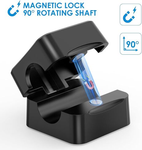6 Pack Magnetic Cable Management Clips, FlyCoco Adhesive Cord Holder, Cable Keeper Organizer for Home Office Desk Phone Car Kitchen Wall Desktop Nightstand (Black) in Saudi Arabia