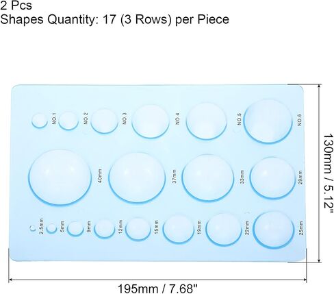 PATIKIL Quilling Mold 8x5 Inch, 2 Pack Half Ball Domes 3-Row Mold Crimper Tool for 3D Flower Pot Crafts, Blue in Saudi Arabia