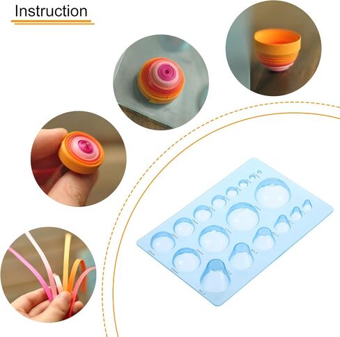 PATIKIL Quilling Mold 8x5 Inch, 2 Pack Half Ball Domes 3-Row Mold Crimper Tool for 3D Flower Pot Crafts, Blue in Saudi Arabia