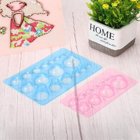 PATIKIL Quilling Mold 8x5 Inch, 2 Pack Half Ball Domes 3-Row Mold Crimper Tool for 3D Flower Pot Crafts, Blue in Saudi Arabia