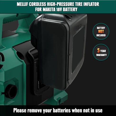 Cordless Tire Inflator for Makita 18V Battery (NO Battery), Upgraded 160 PSI High Pressure Portable Air Compressor with Digital Gauge, Auto Shut Off, LED Light For Balls, Tires, Swim Toys in Saudi Arabia