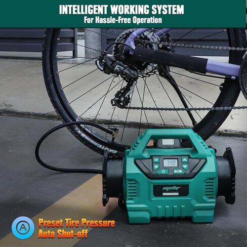 Cordless Tire Inflator for Makita 18V Battery (NO Battery), Upgraded 160 PSI High Pressure Portable Air Compressor with Digital Gauge, Auto Shut Off, LED Light For Balls, Tires, Swim Toys in Saudi Arabia