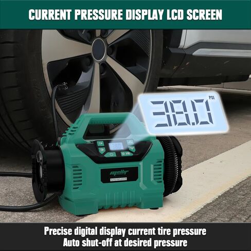 Cordless Tire Inflator for Makita 18V Battery (NO Battery), Upgraded 160 PSI High Pressure Portable Air Compressor with Digital Gauge, Auto Shut Off, LED Light For Balls, Tires, Swim Toys in Saudi Arabia