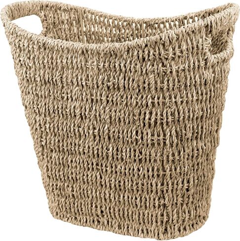 Micsci Wicker Waste Basket,Wicker Basket with Built-in Handles, Handwoven Seagrass Trash Can, Wicker Garbage Can for Bedroom, Bathroom, Kitchen (Seagrass, 1 Pack) in Saudi Arabia
