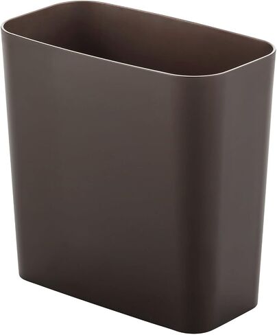mDesign Square Shatter-Resistant Plastic Small Trash Can Wastebasket, Garbage Container Bin for Bathrooms, Powder Rooms, Kitchens, Home Offices - Soft Brass Finish in Saudi Arabia