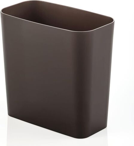 mDesign Square Shatter-Resistant Plastic Small Trash Can Wastebasket, Garbage Container Bin for Bathrooms, Powder Rooms, Kitchens, Home Offices - Soft Brass Finish in Saudi Arabia