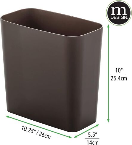 mDesign Square Shatter-Resistant Plastic Small Trash Can Wastebasket, Garbage Container Bin for Bathrooms, Powder Rooms, Kitchens, Home Offices - Soft Brass Finish in Saudi Arabia