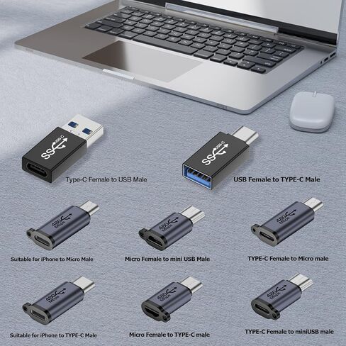 محول KOLODOGO USB C/Micro USB إلى موصل USB صغير من النوع C/موسع مايكرو، USB أنثى إلى ذكر من النوع C، محول شحن عالمي من النوع C أنثى إلى USB ذكر in Kuwait