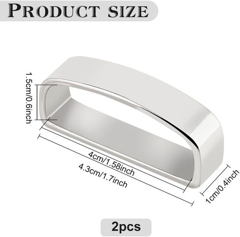 FREEBLOSS 2Pcs Belt Loop Keeper Stainless Steel Belt Keeper Mirror Surface Belt Loops for Pants Men's Belt Buckle Accessories in Saudi Arabia