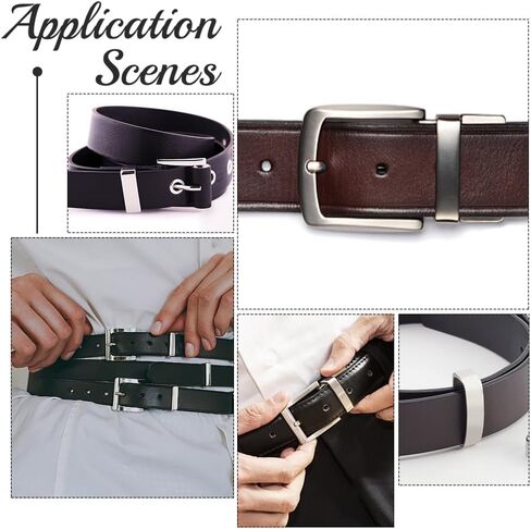 FREEBLOSS 2Pcs Belt Loop Keeper Stainless Steel Belt Keeper Mirror Surface Belt Loops for Pants Men's Belt Buckle Accessories in Saudi Arabia