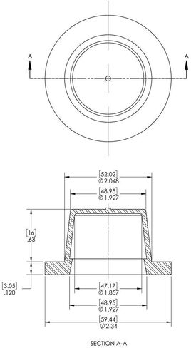 Caplugs 99394887 Plastic Tapered Cap and Plug with Wide Thick Flange WW-21, PE-LD, Cap OD 1.857" Plug ID 2.048", Yellow (Pack of 40) in Saudi Arabia