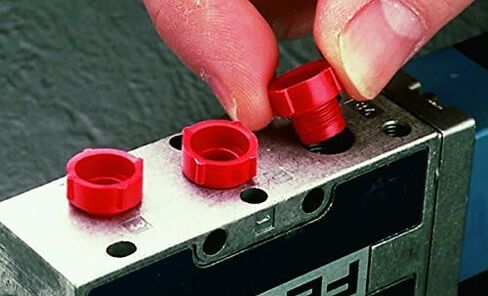 Caplugs 99394973 Plastic Threaded Plug for SAE O-Ring Ports. PDO-108, PE-HD, to Plug Thread Size 3/4-16", Red (Pack of 100) in Saudi Arabia