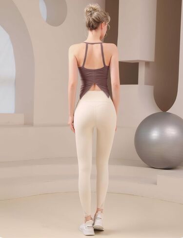 BEGOING Women's Open Back Workout Crop Tops Built in Bra Sleeveless Halter Gym Tank Tops Yoga Fitness Athletic Tops in Saudi Arabia