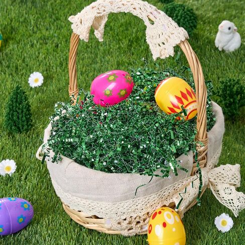 JOYIN 12oz (340g) Easter Green Iridescent Paper Grass, Sparkly Shredded Paper for Easter Egg Hunt, Basket Stuffer & Package Fillers in Saudi Arabia