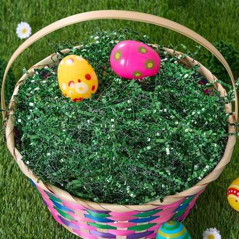 JOYIN 12oz (340g) Easter Green Iridescent Paper Grass, Sparkly Shredded Paper for Easter Egg Hunt, Basket Stuffer & Package Fillers in Saudi Arabia