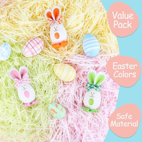 KIMOBER 300g/10.58oz Easter Basket Grass,Colorful Raffia Tissue Paper Shreds Crinkle Cut Paper Shred Filler for Basket Filler Gift Wrapping Supply(6 Colors) in Kuwait