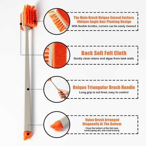 Rislobx 1pcs Small Aquarium Cleaning Tool, Algae Scraper for Fish Tank, Aquarium Brush, Fish Tank Cleaner Adapted for Glass and Acrylic Aquariums in Saudi Arabia