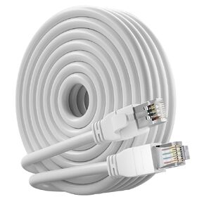 كابل إيثرنت خارجي FTP محمي Cat 6 بطول 40 قدمًا، 10 جيجابت في الثانية 550 ميجا هرتز 23AWG OFC نحاس نقي، دفن مباشر مقاوم للماء للأشعة فوق البنفسجية داخلي/خارجي RJ45 LAN سلك الإنترنت لجهاز التوجيه/الخادم/الكمبيوتر/كاميرا IP، أسود in Kuwait