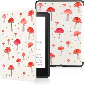 Cute Pink Bow Tulip Case for 6" Kindle (11th Gen,2024&2022) with Hand Strap,Compatible with iPhone MagSafe for Wireless Charging,Sleep/Wake,Soft Silm Fit Leather Cover for Kindle in Kuwait