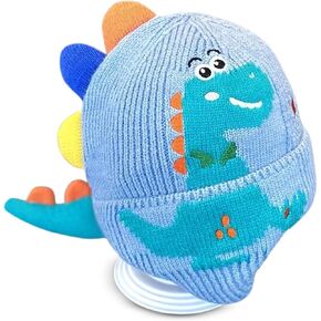 Children's Dinosaur Winter Hat with Ear Protection – Cozy and Stylish Beanie for Boys and Girls, Dinosaur-Themed Kids' Hat (Beige) in Kuwait