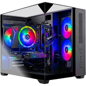 كمبيوتر Skytech Gaming Crystal للألعاب، AMD Ryzen 7 5700 3.7 جيجا هرتز، AMD RX 9060XT 8 جيجا، 1 تيرابايت NVMe SSD، 16 جيجا DDR4 RAM 3200، 650 وات ذهبي PSU، واي فاي، ويندوز 11، سطح مكتب للألعاب in Kuwait