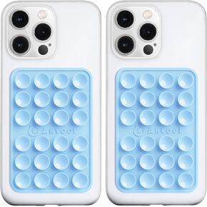 Anteel 2 Pack Silicone Suction Phone Case Adhesive Mount, Upgraded Thickened and Enhanced Suction Power Sticky Phone Grip, Hands-Free Sticky Phone Holder, 2.28"x3.46" (LPK&TP) in Kuwait