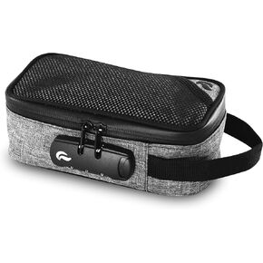 Skunk Sidekick Smell Proof Case w/Combo Lock - SK9 Premium odorless Technology (Navy Blue Leather w/Brown) in Kuwait