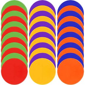 Poly Spots Spot Markers for Gym Floor 4.72inch 6inch 9inch 24Pcs Non-Slip Rubber Floor Dots Round Agility Markers Flat Cones for Sports Soccer Basketball PE Training, Dance, Classroom Activities in Kuwait