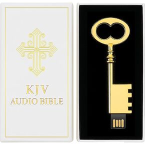 The KJV Audio Bible Read By Christopher Glyn™ - Key Shaped USB Audio Bible Player in Premium Gift Box, Holy Bible King James Version, Digital Bible Audiobook Gifts For Christian Women, Men and Seniors in Kuwait