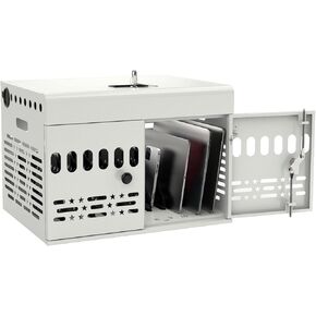 صندوق قفل محطة شحن الكمبيوتر اللوحي مكون من 12 جهازًا، خزانة كمبيوتر مع مفتاحين - خزانة شحن متعددة الأجهزة لأجهزة iPad وأجهزة Chromebook وFire HD والهواتف - المكتب والمدرسة والمستشفى (أسود)، مجمعة بالكامل in Kuwait