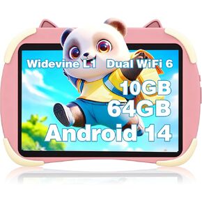 تابلت للأطفال مقاس 10 بوصات، أجهزة لوحية Android 14، وحدة المعالجة المركزية ثماني النواة، 10 جيجابايت + 64 جيجابايت + 1 تيرابايت توسيع الأجهزة اللوحية للأطفال مع مساحة للأطفال، التحكم الأبوي، بطارية كبيرة 6000 مللي أمبير في الساعة، شاشة لمس عالية الدقة in Kuwait