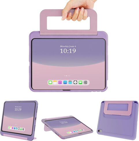 INFILAND Kids Case for iPad A16 11 Inch 2025 (11th Gen), iPad 10th Generation (10.9 Inch 2022), Durable Soft Shockproof Stand Protective Cover with Handle (Pink Purple) in Saudi Arabia