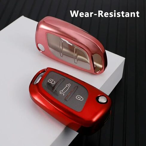 TPU Car Folding Flip Key Case, for Peugeot for Citroen C1 C2 C3 C4 C5 for DS 3 4 5 6 DS3 DS4 DS5 DS6 Cover Shell Bag Protector, Silver in Saudi Arabia