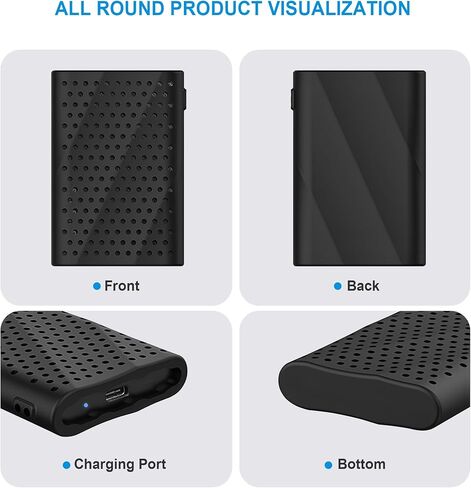 Lacdo Silicone Carrying Case for Samsung T9 Portable SSD 1TB 2TB 4TB External Solid State Drive, Soft Silicon Protective Sleeve Cover Skin for T9 SSD, Travel Pouch Storage Bag with Lanyard, Black in Saudi Arabia