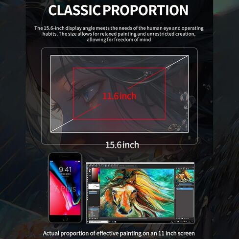 16HD 15.6 Inch IPS Graphics Ding Tablet Display Monitor 1920 * 1080 High Resolution 16K Pressure Level with Reable Stylus Pen/ 20pcs Pen Nips/ 16GB USB Disk/G/ing Cloth/ in Saudi Arabia
