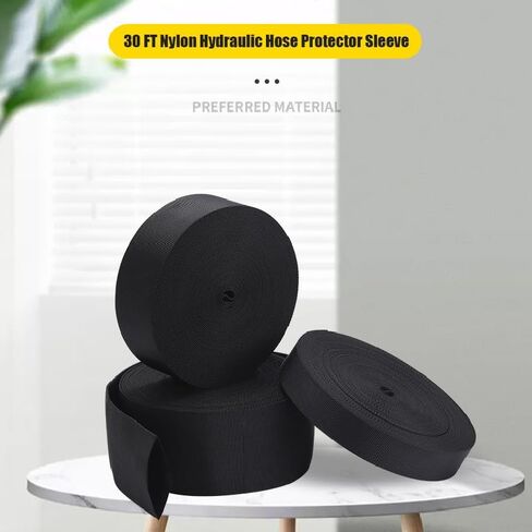 30 FT Nylon Hydraulic Hose Protector 1.5in Sleeve Black Protective Cover Sheath Wrap Cable Sleeve Torch Cutting Wire Cover Management Wrap for Cord Tig(0.98 Inch Id) in Kuwait