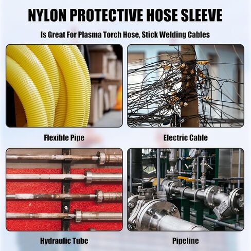 30 FT Nylon Hydraulic Hose Protector 1.5in Sleeve Black Protective Cover Sheath Wrap Cable Sleeve Torch Cutting Wire Cover Management Wrap for Cord Tig(0.98 Inch Id) in Kuwait