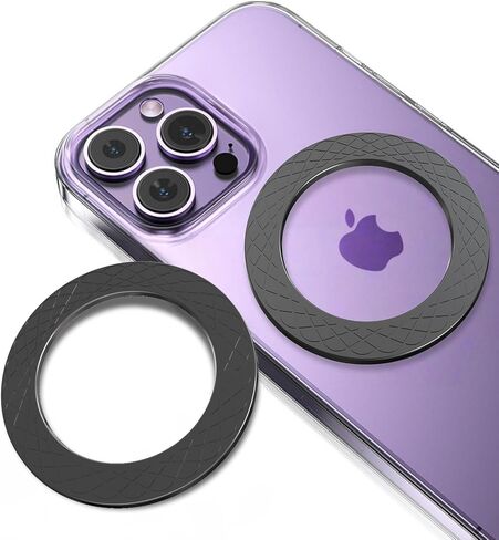 Universal Magnetic Metal Ring Sheet for MagSafe Sticker, 2 PCS Strong Magnet Plate for Phone Case, Compatible with Magsafe Accessories & Wireless Charging, 2 Pack (Black + Black) in Kuwait