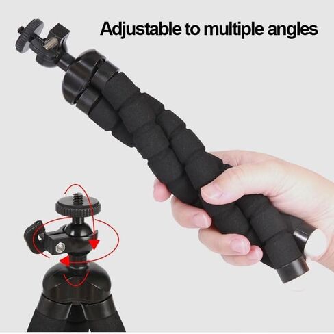 Tripod for Cell Phone, Stable Support for Mobile Devices,Stable Height Adjustable Multi-Angle Shot Selfie Stick Tripod, Adaptable for Home Office & Mobile Setups, Black in Saudi Arabia