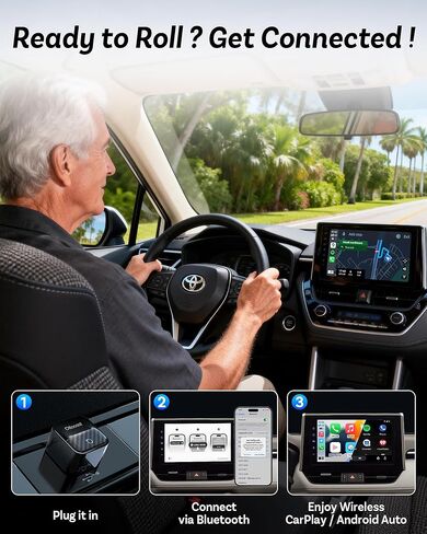 Ottocast Mini Core, 2026 Next-Gen Wireless CarPlay & Android Auto Adapter, WiFi 6 & Bluetooth 5.4 Ultra-Fast Connection, One-Touch Device Switching, Plug & Play, Auto Connect for iPhone & Android in Kuwait