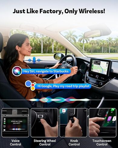 Ottocast Mini Core, 2026 Next-Gen Wireless CarPlay & Android Auto Adapter, WiFi 6 & Bluetooth 5.4 Ultra-Fast Connection, One-Touch Device Switching, Plug & Play, Auto Connect for iPhone & Android in Kuwait