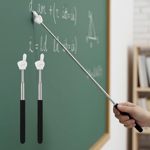 2Pcs Telescopic Teachers Pointer, Extendable Hand Pointer Finger Pointer Stick for Teacher, Office, Classroom Supplies, Black in Saudi Arabia