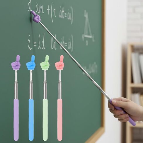 2Pcs Telescopic Teachers Pointer, Extendable Hand Pointer Finger Pointer Stick for Teacher, Office, Classroom Supplies, Black in Saudi Arabia