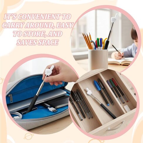 2Pcs Telescopic Teachers Pointer, Extendable Hand Pointer Finger Pointer Stick for Teacher, Office, Classroom Supplies, Black in Saudi Arabia