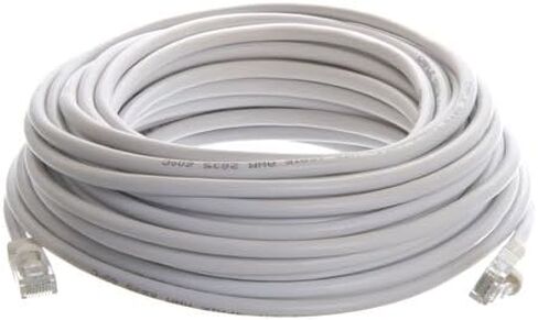 Cat5e Ethernet Cable 50 ft White - Gold Plated Contacts Male to Male Patch Cord (2 Pack) in Saudi Arabia