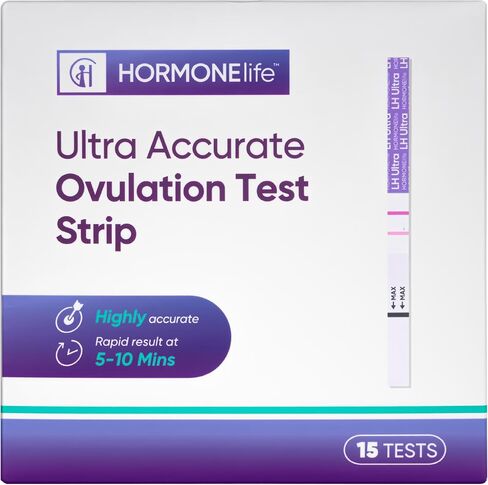 شرائط اختبار الإباضة LH فائقة الدقة - توقع فترة الخصوبة مع تتبع مستوى LH، سهل الاستخدام المنزلي، 15 اختبارًا in Kuwait
