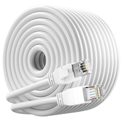 كابل إيثرنت خارجي FTP محمي Cat 6 بطول 40 قدمًا، 10 جيجابت في الثانية 550 ميجا هرتز 23AWG OFC نحاس نقي، دفن مباشر مقاوم للماء للأشعة فوق البنفسجية داخلي/خارجي RJ45 LAN سلك الإنترنت لجهاز التوجيه/الخادم/الكمبيوتر/كاميرا IP، أسود in Kuwait