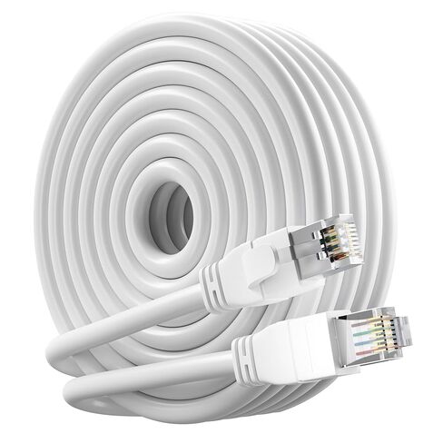 كابل إيثرنت خارجي FTP محمي Cat 6 بطول 40 قدمًا، 10 جيجابت في الثانية 550 ميجا هرتز 23AWG OFC نحاس نقي، دفن مباشر مقاوم للماء للأشعة فوق البنفسجية داخلي/خارجي RJ45 LAN سلك الإنترنت لجهاز التوجيه/الخادم/الكمبيوتر/كاميرا IP، أسود in Kuwait