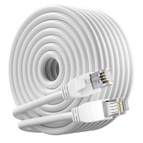 كابل إيثرنت خارجي FTP محمي Cat 6 بطول 40 قدمًا، 10 جيجابت في الثانية 550 ميجا هرتز 23AWG OFC نحاس نقي، دفن مباشر مقاوم للماء للأشعة فوق البنفسجية داخلي/خارجي RJ45 LAN سلك الإنترنت لجهاز التوجيه/الخادم/الكمبيوتر/كاميرا IP، أسود in Kuwait